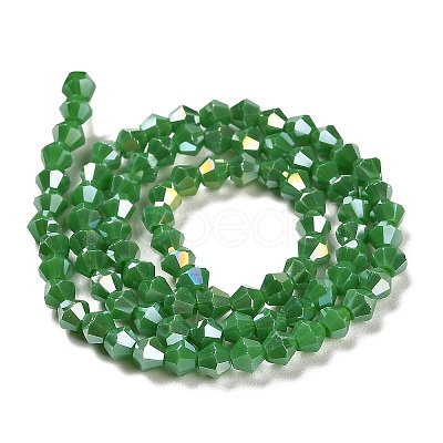 Opaque Solid Color Electroplate Glass Beads Strands EGLA-A039-P4mm-B08-1