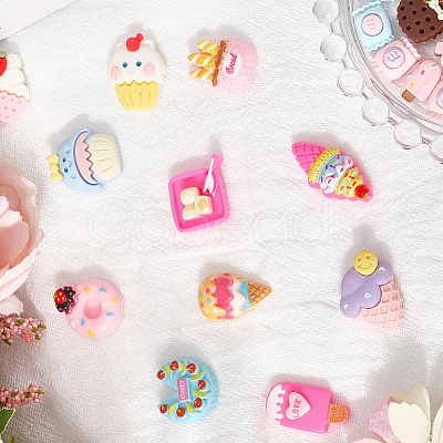100Pcs 5 Styles Opaque Resin Decoden Cabochons CRES-SP0001-05-1
