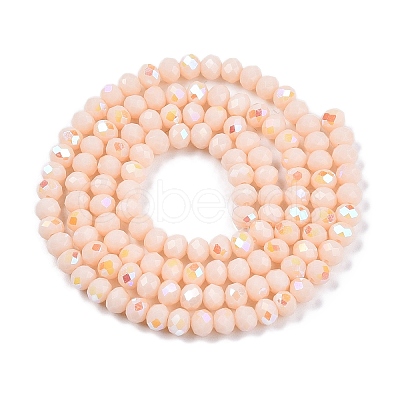 Electroplate Opaque Solid Color Glass Beads Strands EGLA-A044-P4mm-L05-1