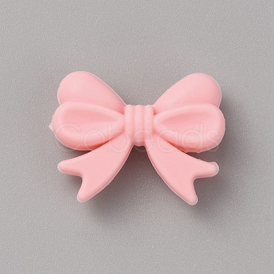 Bowknot Silicone Beads SIL-WH0010-24-1