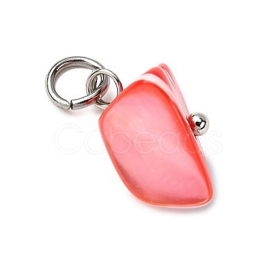 Dyed Natural Trochid Shell/Trochus Shell Pendants PALLOY-JF04484-02-1