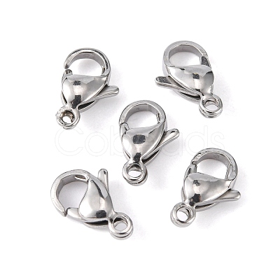 Tarnish Resistant 304 Stainless Steel Lobster Claw Clasps Hand Polished STAS-M262-01-11mm-1