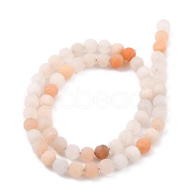 Natural Pink Aventurine Beads Strands X-G-Q462-6mm-13-1