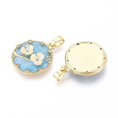 Brass Micro Pave Cubic Zirconia Pendants KK-N277-09B-G-1