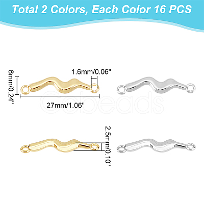 32Pcs 2 Colors Rack Plating Alloy Connector Charms FIND-UN0001-98-1