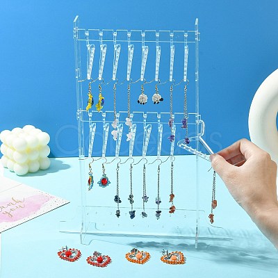 2 Layers Hanger Style Acrylic Earring Storage Display Rack ST-CJ0034-03-1