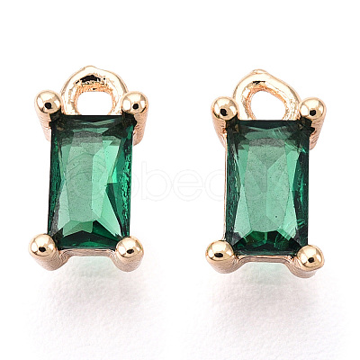 Brass Cubic Zirconia Charms X1-KK-S350-367L-1