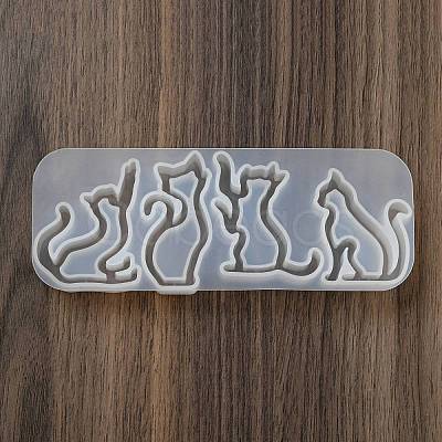 Cat Shape Quicksand DIY Silhouette Silicone Mold DIY-K067-02A-1