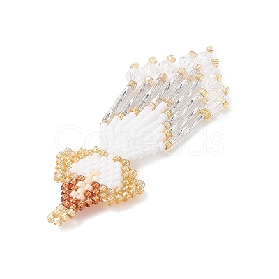 Glass Seed Beaded Angel Pendants PALLOY-MZ0089296-02-1