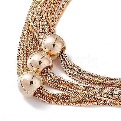 Brass Box Chains Multi-strand Necklaces NJEW-C040-01C-1