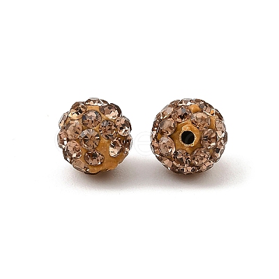 Polymer Clay Rhinestone Beads RB-H284-6MM-Half-246-1