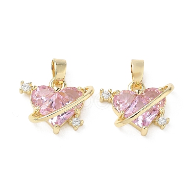 Valentine's Day Brass Micro Mixed Color Cubic Zirconia Pendants KK-A299-03G-1