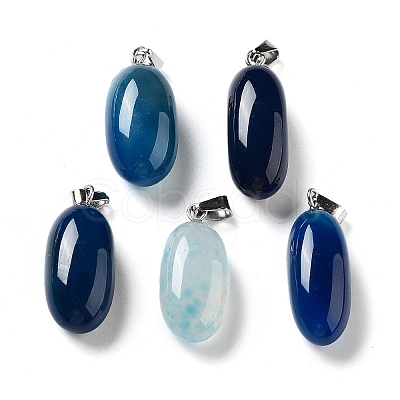 Natural Agate Dyed Pendants G-Q016-03A-1