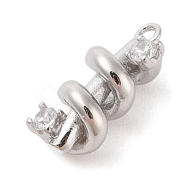Brass Micro Pave Clear Cubic Zirconia Pendants KK-S388-21P-1
