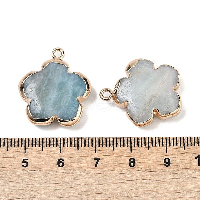 Natural Flower Amazonite Pendants G-P566-01G-15-1