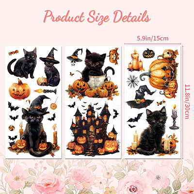3 Sheets 3 Styles PVC Waterproof Decorative Stickers DIY-WH0404-150-1