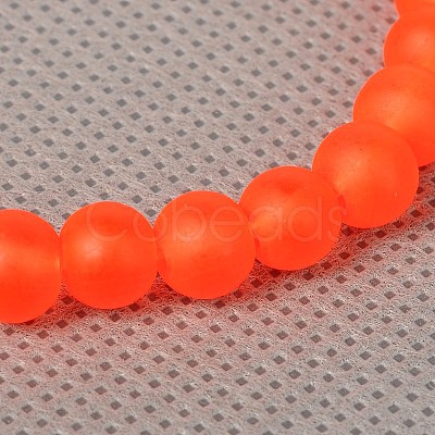 Stretchy Frosted Glass Beads Kids Charm Bracelets for Children's Day BJEW-JB01769-1