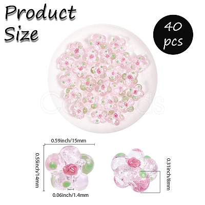 40Pcs Handmade Lampwork Beads LAMP-PA0001-11C-1