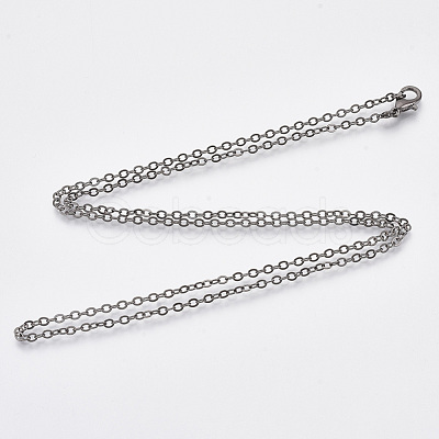 Brass Cable Chains Necklace Making MAK-N029-01B-1