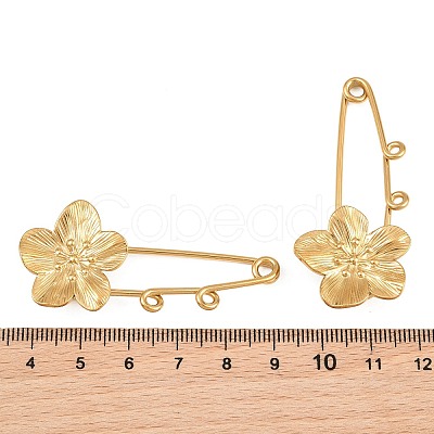 Peach Blossom 304 Stainless Steel Safety Pins Brooch Findings SA-CBA098D-14B-G02-1