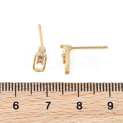 SHEGRACE Brass Micro Pave Cubic Zirconia Stud Earrings XGRQ4N622-727G-1