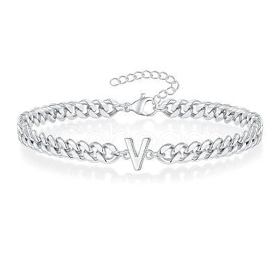Letter 304 Stainless Steel Link Bracelets FS-WG7830E-46-1