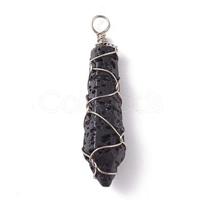 Natural Mixed Gemstone Pointed Pendants PALLOY-JF01162-1