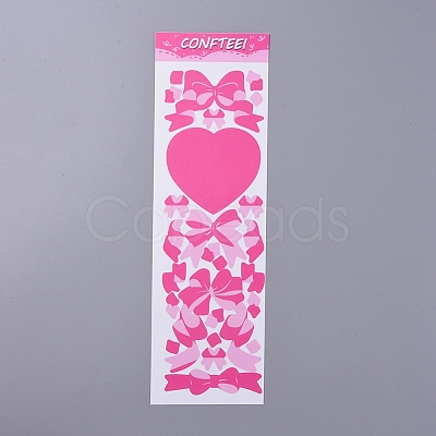 Bowknot & Heart Pattern Decorative Stickers Sheets DIY-L037-G04-1