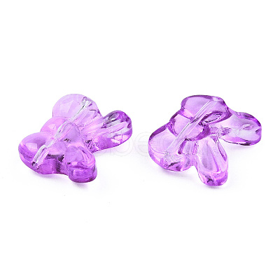 Transparent Spray Painted Glass Beads GLAA-N035-025-C01-1