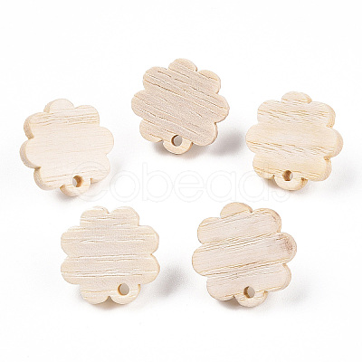 Ash Wood Stud Earring Findings EJEW-N017-011X-1