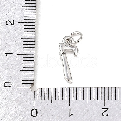 Brass Micro Pave Clear Cubic Zirconia Charms KK-P339-27P-07-1