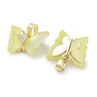 Golden Rack Plating Brass Micro Pave Cubic Zirconia Pendants KK-R161-06G-08-1