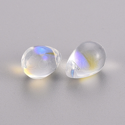 Transparent Spray Painted Glass Beads GLAA-T016-37-B01-1