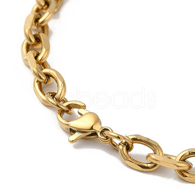 Ion Plating(IP) 304 Stainless Steel Cable Chain Necklaces X-NJEW-Z024-02G-1