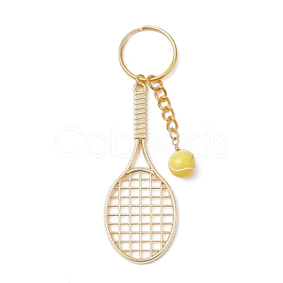 304 Stainless Steel Alloy Acrylic Tennis Keychain KEYC-JKC01218-1