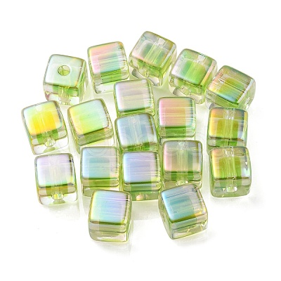 UV Plating Transparent Acrylic European Beads OACR-F004-10C-1