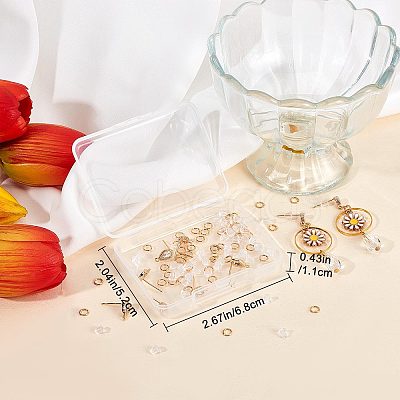 12Pcs 2 Style Brass Stud Earring Findings KK-CN0001-92-1