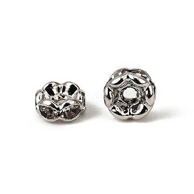 Brass Rhinestone Spacer Beads RSB031NF-01K-1