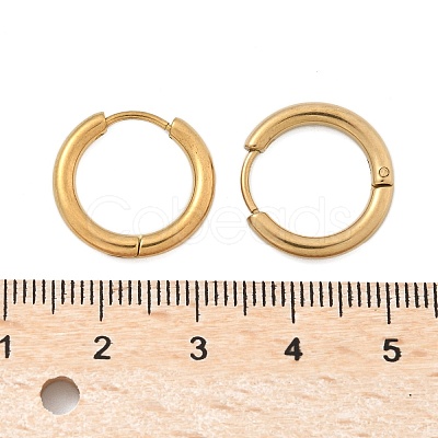 Ion Plating(IP) 304 Stainless Steel Huggie Hoop Earrings EJEW-F111B-17mm-G-1
