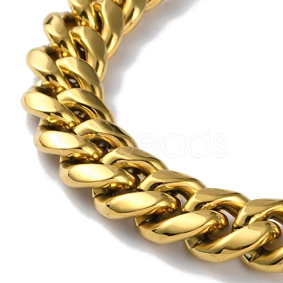 Ion Plating(IP) 304 Stainless Steel Cuban Link Chain Necklaces NJEW-P288-12G-1