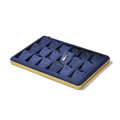 18-Slot PU Leather Pendant Necklace Display Tray Stands VBOX-C003-05B-1