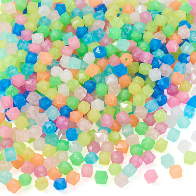 500Pcs Luminous PS Plastic Beads FIND-TA00009-13B-1