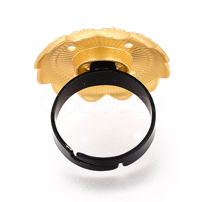 Adjustable Flower Alloy & Iron Bezel Cup Ring Base with Rotatable Tray MAK-T012-07G-1