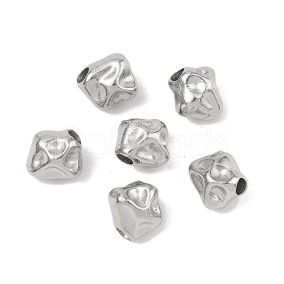 Hammered 304 Stainless Steel Beads STAS-B127-01P-03-1