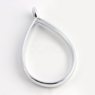 Rack Plating Alloy Teardrop Open Back Bezel Pendants LS-PALLOY-S047-29D-FF-1