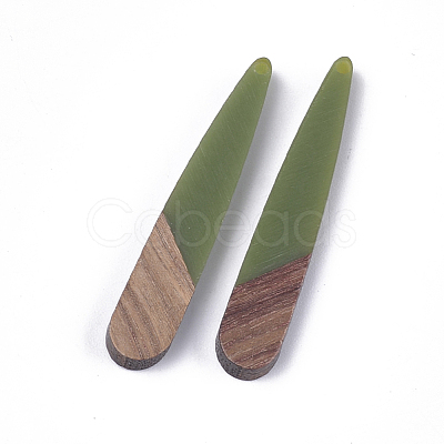 Resin & Walnut Wood Pendants X-RESI-S358-40G-1