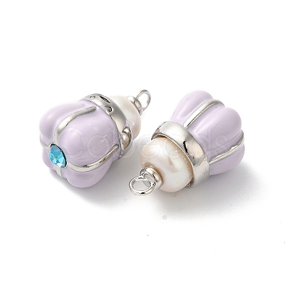 Rack Plating Brass Cubic Zirconia Pendants KK-G504-09-1