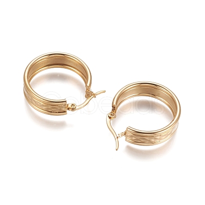 304 Stainless Steel Hoop Earrings STAS-D171-19G-1