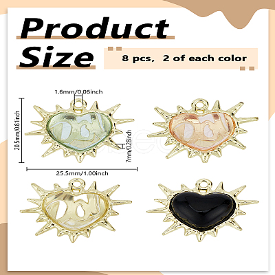 8Pcs 4 Colors Alloy Pendants FIND-LP0005-72G-1