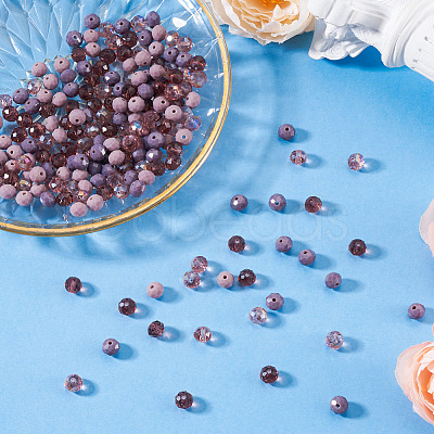 200Pcs 4 Colors Electroplate Glass Beads Strands EGLA-TA0030-09B-1